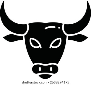 Bull animal glyph vector, icon, design