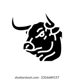 bull animal head glyph icon vector. bull animal head sign. isolated symbol illustration