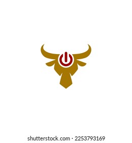 Bull animal horns logo vector icon template design Vector