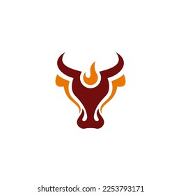 Bull animal horns logo vector icon template design Vector