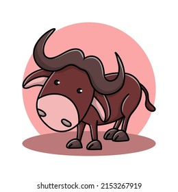 Bull Animal Icon Cartoon. Cow mascot Symbol Vector