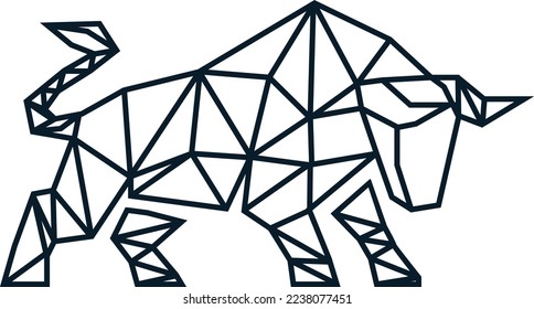 bull animal logo with polygon style