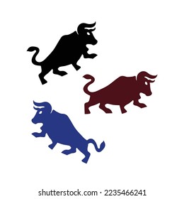 Bull animal logo template design . icon logo