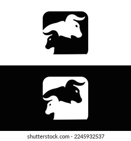Bull animal logo template design. icon logo 