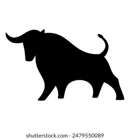 Bull animal silhouette . Vector image