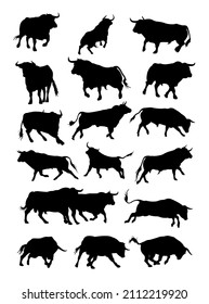 Bull animal silhouettes. Good use for any design you want.