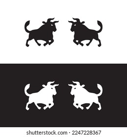 Bull animal vector logo design . icon logo 