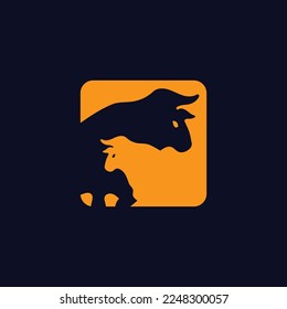 Bull animal vector logo design  . icon logo 