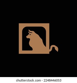 Bull animal vector logo design . icon logo 