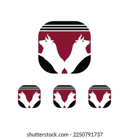 Bull animal vector logo design . icon logo 