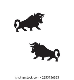 Bull animal vector logo design . Bull icon 