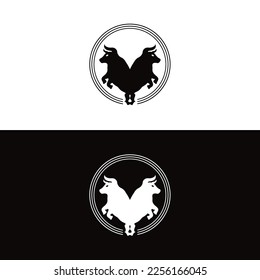 Bull animal vector logo design . Bull icon . 