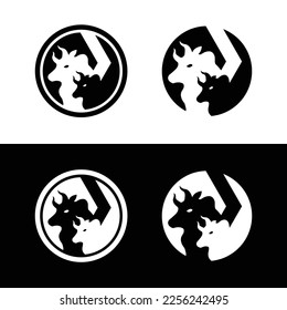 Bull animal vector logo design . Bull icon 