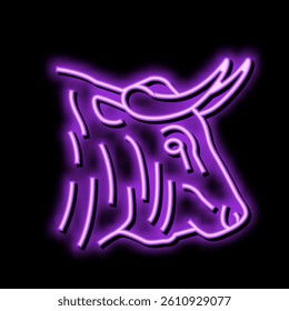 bull animal zoo neon light sign vector. bull animal zoo illustration
