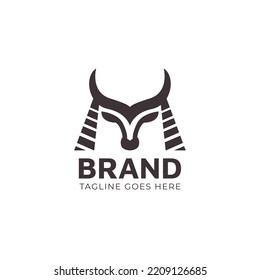 Bull with Anubis style logo design for company, brand, store, online shop or website. Vector Illustration EPS 10
