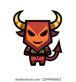 Bull Armored Strong Mascot Icon Illustration
