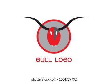 Bull Art Logo.Line Art Head Bull with Horn Illustration Simple Logo Silhouette EPS 10.