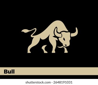Icono de logotipo de cabeza de ataque de toro Ilustración de diseño de Plantilla Inspiración