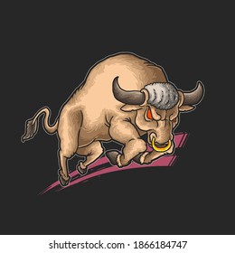 vector de la ilustración de la velocidad del ataque de toros