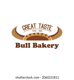 Bull Bakery logo design vintage concept