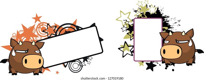 bull ball cartoon copyspace in vector format very easy to edit