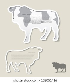 Bull banner - vector illustration