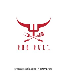 bull BBQ rustic concept vector design template