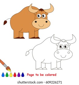 Bull Be Colored Coloring Book Preschool Stock Vector (Royalty Free ...