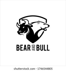 Bull And Bear Logo Bullish Stocks, Emblem Trade Market Graphic Ideas