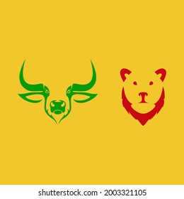 Bull and bear logo suitable for market data analysis