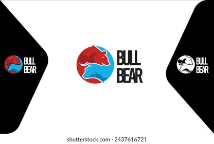 Bulle und Bär Logo Vektor