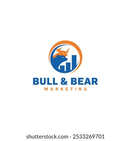 Bull And Bear Marketing Logo Design