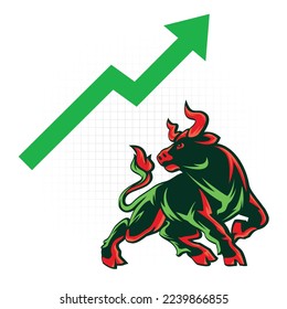 Bull and bear shapes that look like made of origami paper with symbols of stock market trends on them. Vector illustration.Low poly trade bull and bear. Vector illustration in polygonal style. 