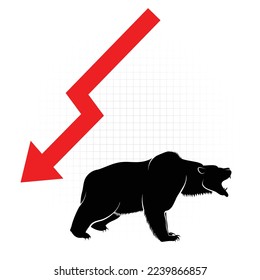 Bull and bear shapes that look like made of origami paper with symbols of stock market trends on them. Vector illustration.Low poly trade bull and bear. Vector illustration in polygonal style. 