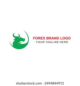 Bull and Bear Trade Logo for Buy and Sell Forex Trading Logo Icon Symbol Vector Design Inspiration
