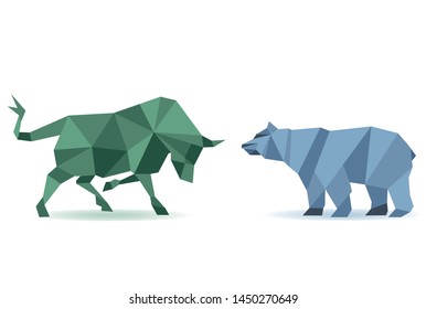 Bull and bear - vector illustration