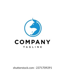 Bull Bear yin yang logo icon vector template.eps
