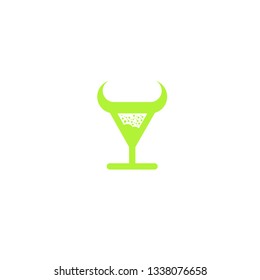 Bull and beer glass 