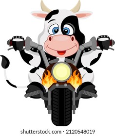Bull biker. Vector illustration on a white background.