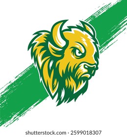 Bull Bison Buffalo Mascot Logo Icon Design, Template Vector Illustration