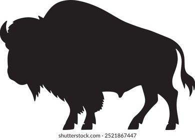 Diseño blanco y negro del icono del bisonte del toro