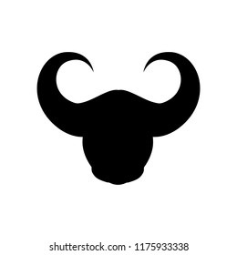 bull, bison icon silhouette.  Buffalo symbol isolated on white background. Use for steak house logo, infographics, logotype. Vector design.