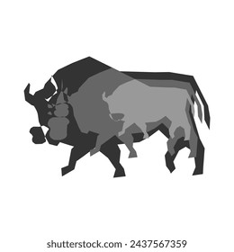 Bull, bison, logo vector illustration, Design element for logo, poster, card, banner, emblem, t shirt. Vector illustration