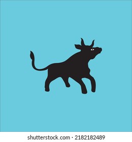  Diseño del logo del vector de los animales negros de toro