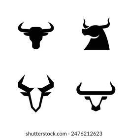 Bull Black Icon Design Illustration Vorlage Vektorgrafik