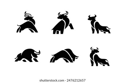 Bull Black icon design illustration template vector