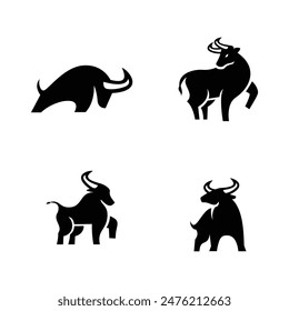 Bull Black icon design illustration template vector