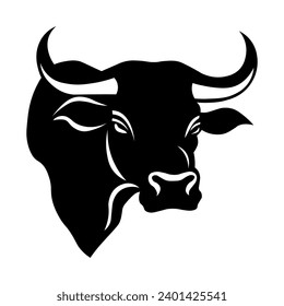 Bull black icon on white background