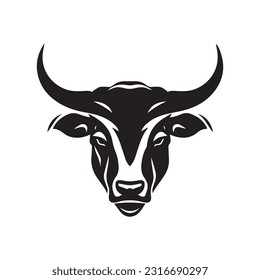 Bull black and white vector illustration