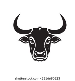 Bull black and white vector illustration